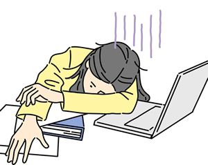 脳疲労でぐったりすÞるじょっしのイラスト